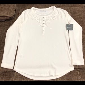 🆕Eddie Bauer Waffle Lace Top